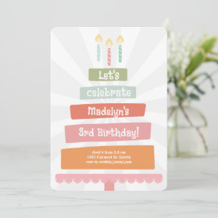 Invitación Salto del pastel de cumpleaños