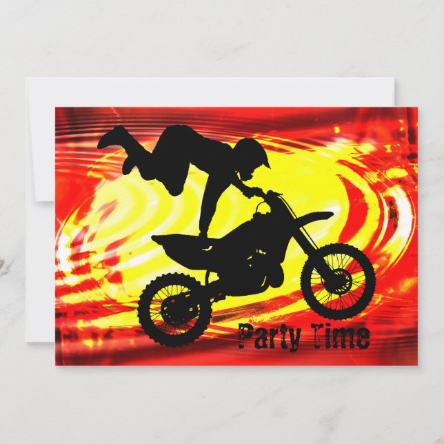 Invitación Salto explosivo de Motocross (Anverso)