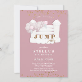 Invitación Salto Fiesta Bonza House Trampoline Cumpleaños