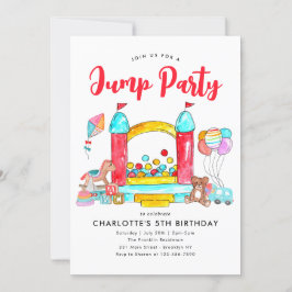 Invitación Salto Fiesta Bonza House Trampoline Park Cumpleaño