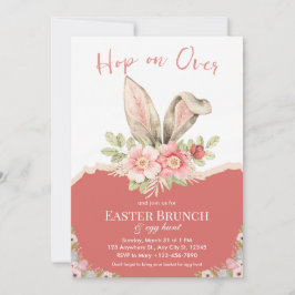 Invitación Salto Sobre El Agua Rosa Beige De Brunch De Pascua