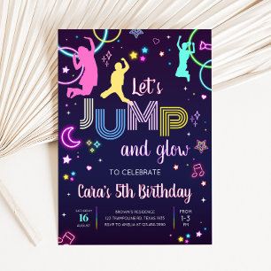 Invitación Salto y fiesta de cumpleaños brillante