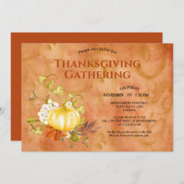 Invitación Saltos de calabaza acuática de la cena de Acción d