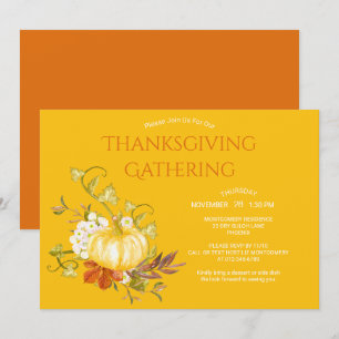 Invitación Saltos de calabaza acuática de la cena de Acción d