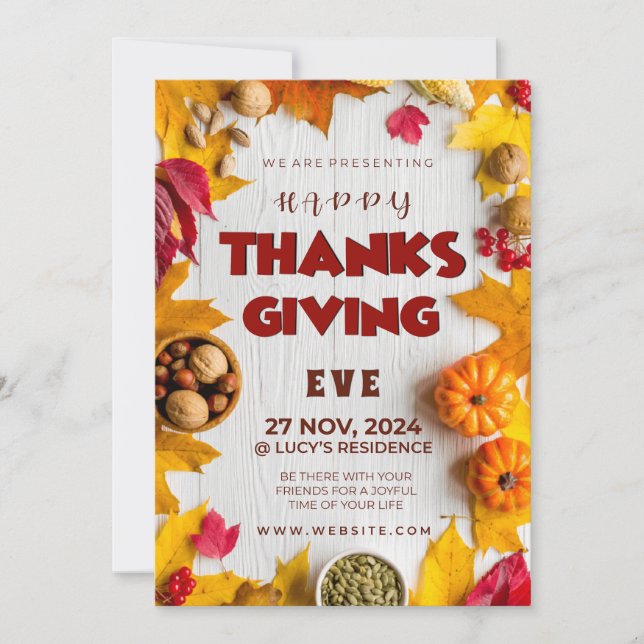 Invitación Saltos de calabaza de elegancia rústica y especias (Anverso)