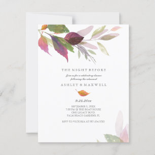Invitación Saltos de color de agua de la cena ensayados