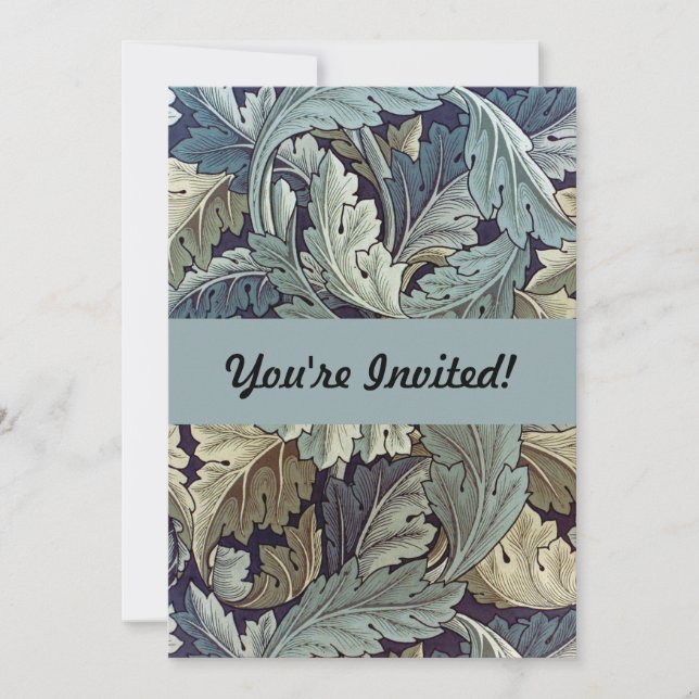 Invitación Saltos de fondo de William Morris Acanthus (Anverso)