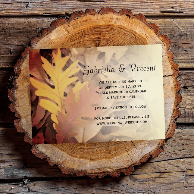 Invitación Saltos de otoño pintados Boda Guardar la fecha (Subido por el creador)