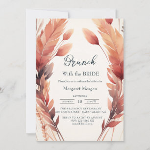 Invitación Saltos de otoño y plumas brunch con novia