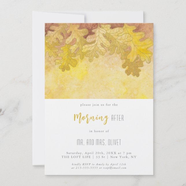 Invitación Saltos de roble otoñales después de la mañana