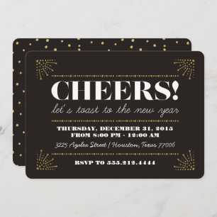 Invitación Salud! Art Deco Fancy New Years Eve Fiesta