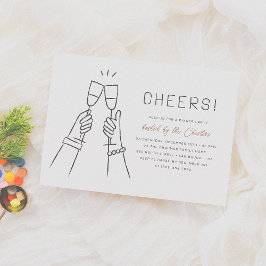 Invitación ¡Salud! Fiesta de cena moderna caprichosa y dibuja