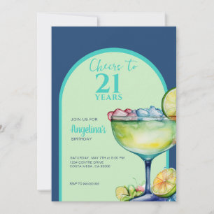 Invitación Salud por 21 cumpleaños Margarita