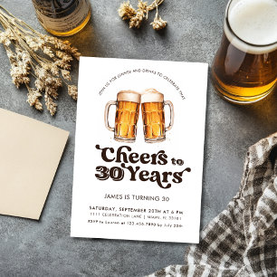 Invitación Salud Por 30 Años Cerveza Para Adultos Cumpleaños 