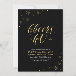 Invitación Salud por los 60 Fiesta de cumpleaños 60 dorado
