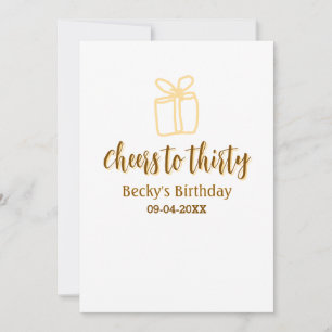 Invitación Salud por treinta regalo de cumpleaños pastel marr