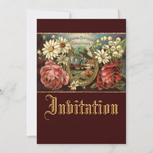 Invitación Saludo de cumpleaños con Rosas