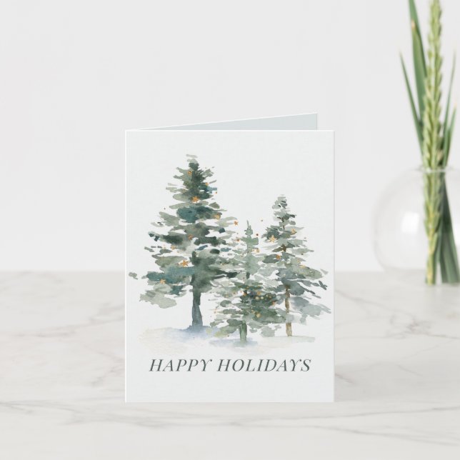 Invitación Saludo de feriado de los Navidades de Pine Forest (Anverso)