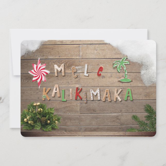 Invitación Saludo de Gingerbread al estilo hawaiano (Anverso)