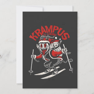 Invitación Saludo de Navidad del Diablo de Navidad Krampus 