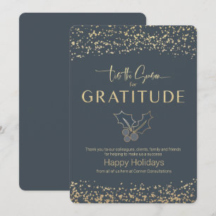 Invitación Saludo de vacaciones de negocios de oro azul moder