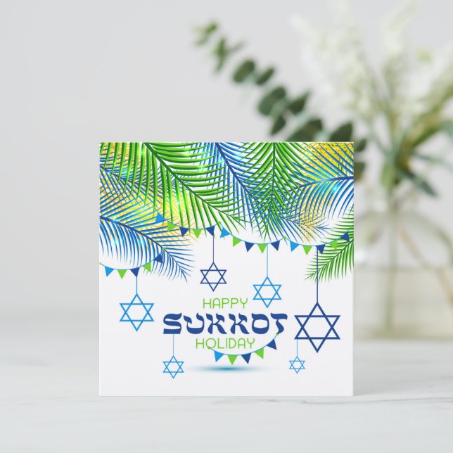 Invitación Saludo del Día de Sukkot (Anverso de pie)