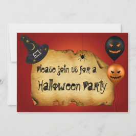 Invitación Saludo del viejo pergamino de Halloween