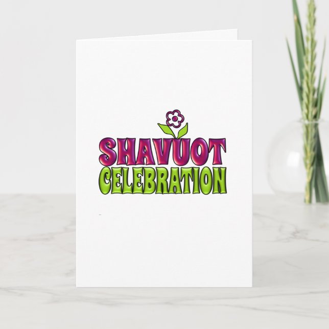Invitación Saludo divertido de Shavuot Celebration con flor (Anverso)