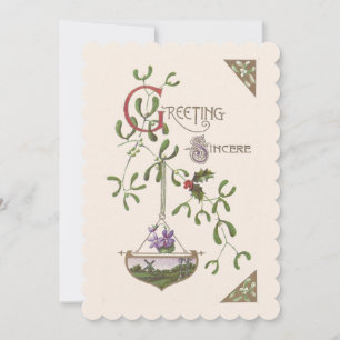 Invitación "Saludo sincero" Sepia en blanco