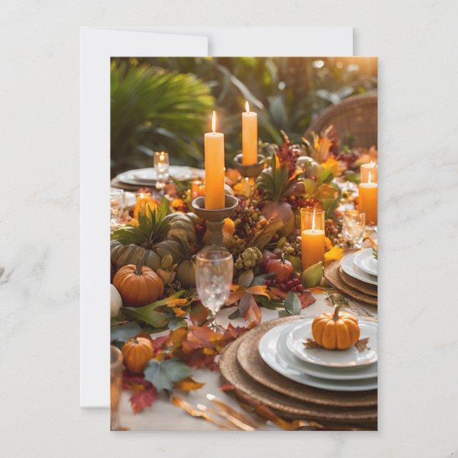 Invitación Saludo tropical de Acción de Gracias (Anverso)