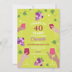 Invitación Saludos 40.º Fiesta de degustación de vino de cump