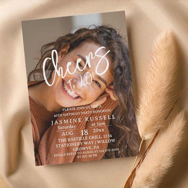 Invitación Saludos 40.º Fotomano Moderno Cumpleaños Para Las  (Subido por el creador)