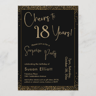 Invitación Saludos a 18 años Sorpresa fiesta de cumpleaños ne