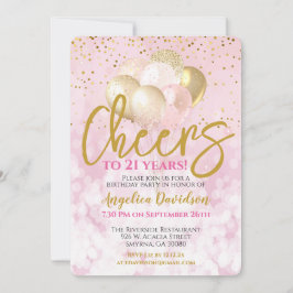 Invitación Saludos a 21 años 21 cumpleaños glamorosos