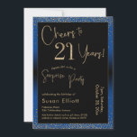 Invitación Saludos a 21 años de sorpresa fiesta de cumpleaños<br><div class="desc">Utilizando dos tipos de letra distintivos, he creado gráficos para su invitación y los he embellecido con un efecto de oro falso metálico para una vibración festiva. Aunque cada parte se puede mover para adaptarla a sus necesidades, el encabezado dice "¡Saludos a 21 años!" y "Fiesta sorpresa". ("Sorpresa" se puede...</div>