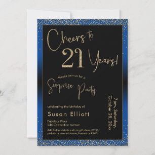 Invitación Saludos a 21 años de sorpresa fiesta de cumpleaños