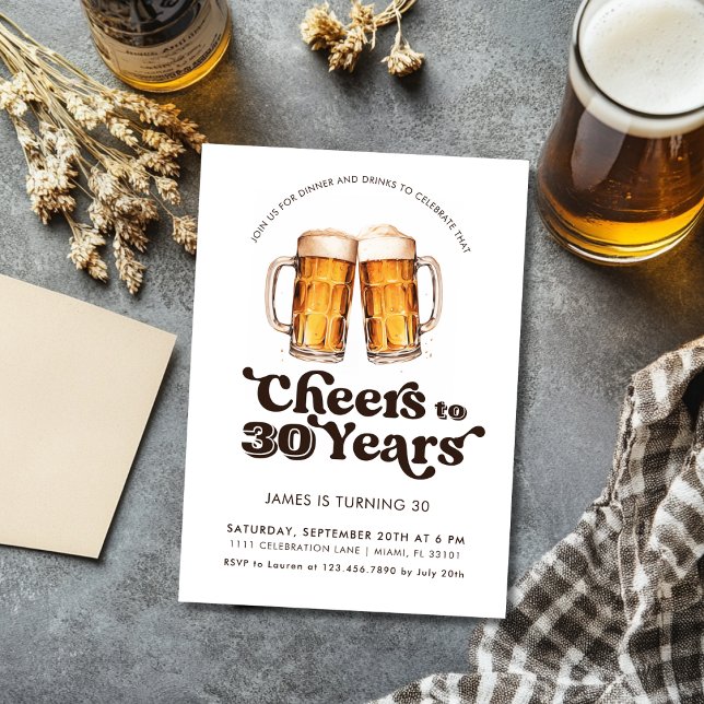 Invitación Saludos a 30 años Cerveza Adulta 30 cumpleaños (Subido por el creador)