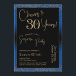 Invitación Saludos a 30 años de la sorpresa de la fiesta de c<br><div class="desc">Utilizando dos tipos de letra distintivos, he creado gráficos para su invitación y los he embellecido con un efecto de oro falso metálico para una vibración festiva. Aunque cada parte se puede mover para adaptarla a sus necesidades, el encabezado dice "¡Saludos a 30 años!" y "Fiesta sorpresa". ("Sorpresa" se puede...</div>