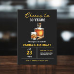 Invitación Saludos a 30 años del cumpleaños de Whiskey Cigar<br><div class="desc">¡Levante un vaso y brinde hasta cuatro décadas de excelencia con nuestra invitación a la fiesta de cumpleaños Whiskey Bourbon "Cheers to 30 Years"! Este diseño capta la sofisticación del whisky envejecido, con una tipografía elegante y detalles inspirados en el bourbon. Acompáñenos a una noche de buenos espíritus, deliciosas mordeduras...</div>