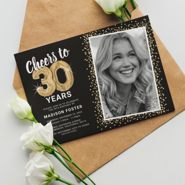 Invitación Saludos a 30 años foto de cumpleaños número 30 (Subido por el creador)