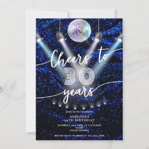 Invitación Saludos a 30 años Glam Disco Retro Photo Birthday