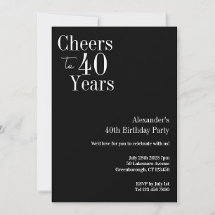 Invitación Saludos a 40 años del Fiesta blanco negro 40 de cu