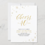 Invitación Saludos a 40 | Fiesta Gold Modern 40th Birthday<br><div class="desc">Celebremos su día especial con esta elegante invitación a la fiesta de cumpleaños número 40. Este diseño presenta la tipografía de oro de moda "Cheers to 40" y elementos dorados con un fondo blanco. Se puede personalizar el texto y el color de fondo. En mi tienda BaraBomDesign hay más suministros...</div>