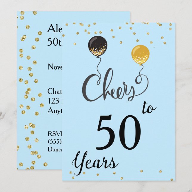 Invitación Saludos a 50 años (Anverso / Reverso)