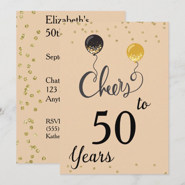 Invitación Saludos a 50 años (Anverso / Reverso)