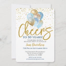 Invitación Saludos a 50 años 50 cumpleaños
