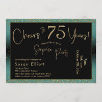 Saludos a 75 años sorpresa cumpleaños Verde azulad