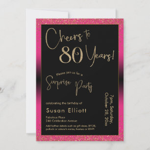 Invitación Saludos a 80 años de la sorpresiva fiesta de cumpl