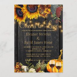 Invitación Saludos a la bodega fiesta de compromiso rústico d