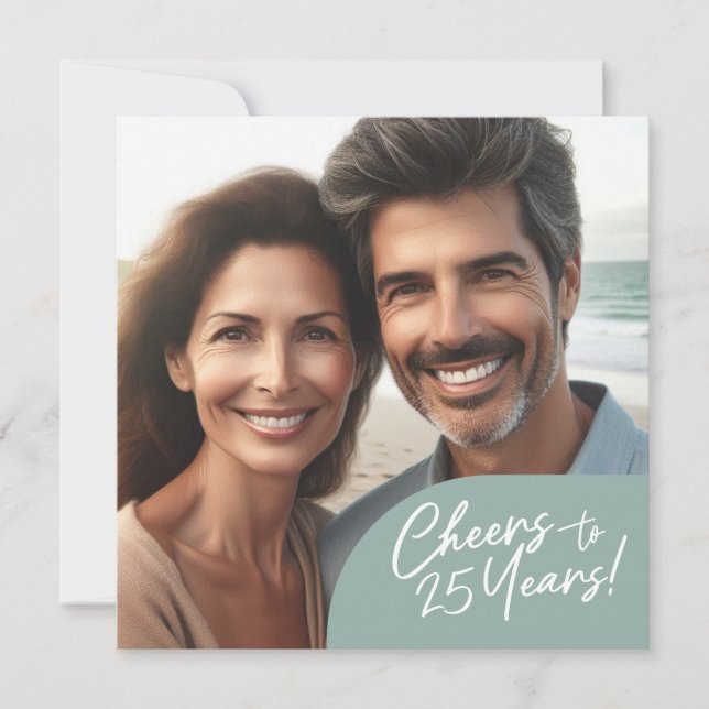 Invitación Saludos a la celebración del Fiesta de 25 años (Anverso)